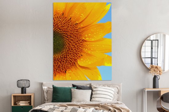 Tableau sur toile Gros plan d'un tournesol - 120x160 cm - Décoration murale XXL