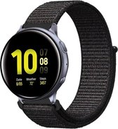 Nylon Smartwatch bandje - Geschikt voor  Samsung Galaxy Watch Active nylon band zwart - Horlogeband / Polsband / Armband