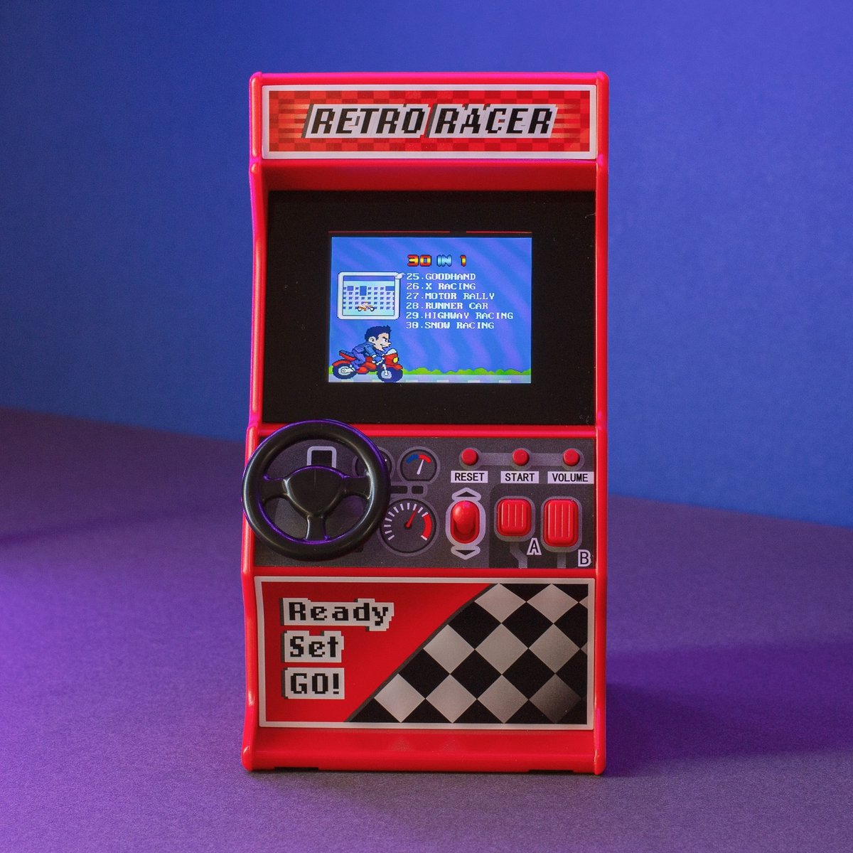 Orb Retro-racemachine 8-bit Arcade 30 Spellen Rood/zwart