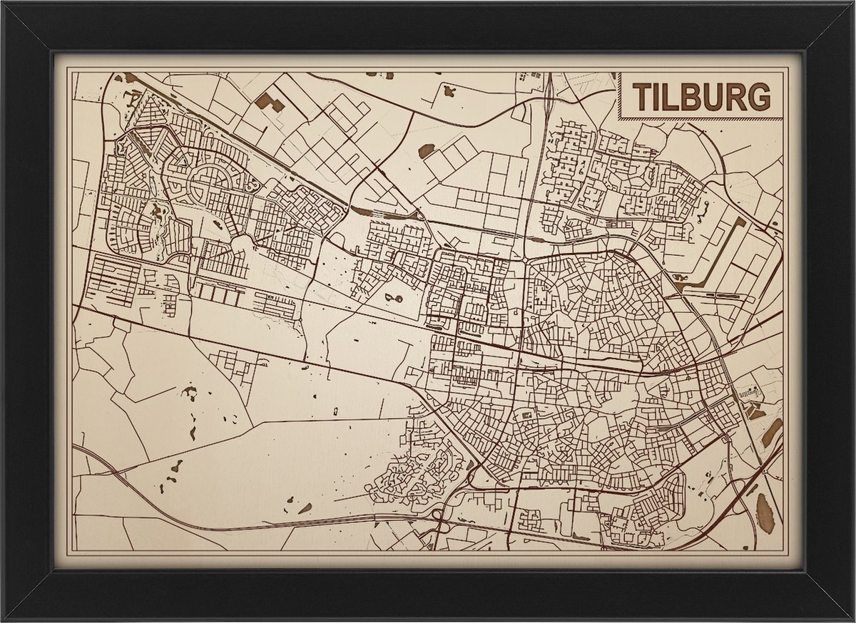 Decoratief Beeld - Houten Van Tilburg - Hout - Bekroned - Bruin - 21 X 30 Cm