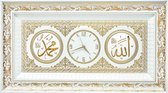 Klok met Allah & Mohammed Wit / Goud