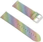 Leer Smartwatch bandje - Geschikt voor  Fossil Gen 5 leren glitter bandje - regenboog - Strap-it Horlogeband / Polsband / Armband