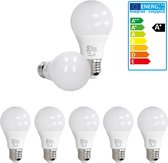 ECD Germany 5-pack E27 LED-lamp 7W - vervangt 45W gloeilamp - neutraal wit 4000K - 420 lumen - stralingshoek 270° - 220-240V - EEK A+ - gloeilamp spaarlamp