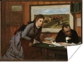 Sulking - Peinture par Edgar Degas Poster 160x120 cm - Tirage photo sur Poster (décoration murale salon / chambre) XXL / Groot format!