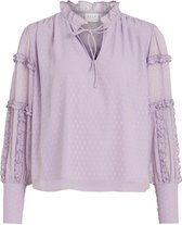 Vila Blouse Viholina O-neck L/s Top 14071377 Pastel Lilac Dames Maat - W38