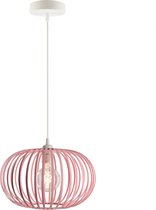 Olucia Lieve - Kinderkamer hanglamp - Roze/Wit - E27