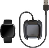 Case2go - Oplaadkabel geschikt voor Fitbit Versa 1 - USB-oplaadstation - dock - 1.0 meter - Zwart