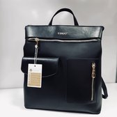 Esmay-Vintage BLACK| New 4/1 Backpack-shoulder-Zwart/Handgemaakt-Vegan Bag