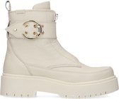 Manfield - Dames - Off white leren buckle boots - Maat 39