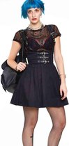 Jawbreaker Hoge taille korte rok -L- With leather straps Zwart