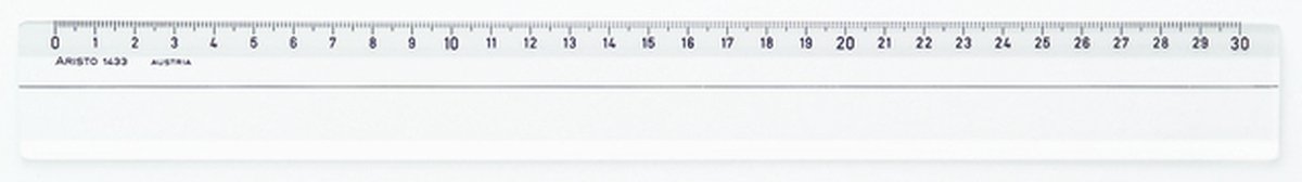 Aristo liniaal - lengte 30cm - mm/cm schaalverdeling - glashelder plexiglas - AR-1433