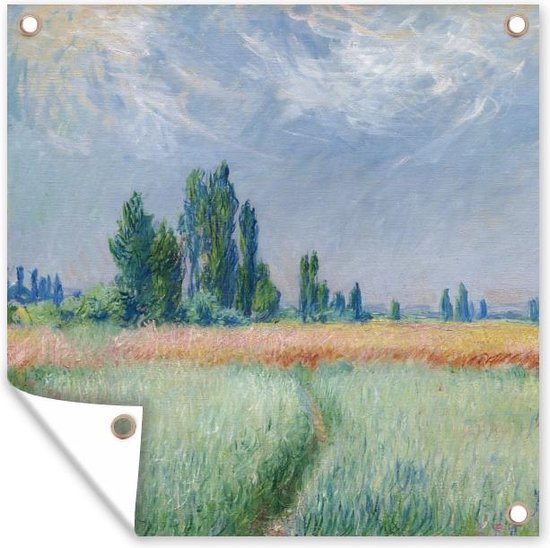Tuindoek Het hooiveld - Claude Monet - 100x100 cm