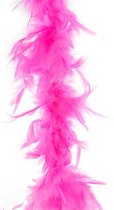 Carnaval verkleed veren Boa kleur fluor fuchsia roze 2 meter - Verkleedkleding accessoire