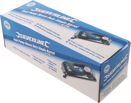 Silverline Voetpomp met manometer - enkele cilinder - maximaal 7 bar - 280 cm³ — afbeelding 3