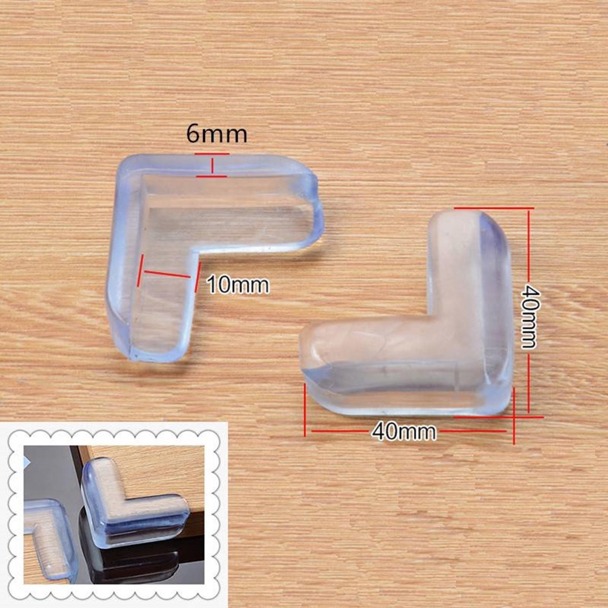 Glazen hoekbeschermers 4mm helder plastic