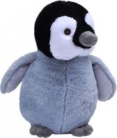 knuffel pingu√Øn baby Ecokins junior 30 cm pluche grijs