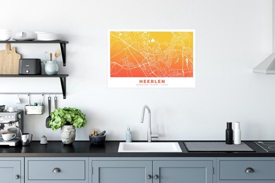 Affiche Plan de la ville - Heerlen - Nederland - 90x60 cm