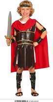 Guirca - Strijder (Oudheid) Kostuum - Dappere Winnaar Van De Gladiator Spelen - Jongen - rood,bruin - Maat 176 - Carnavalskleding - Verkleedkleding