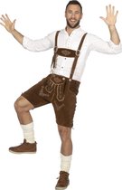 Wilbers & Wilbers - Boeren Tirol & Oktoberfest Kostuum - Bierfeest Lederhosen Heinz Hijs Man - Bruin - Maat 58 - Bierfeest - Verkleedkleding