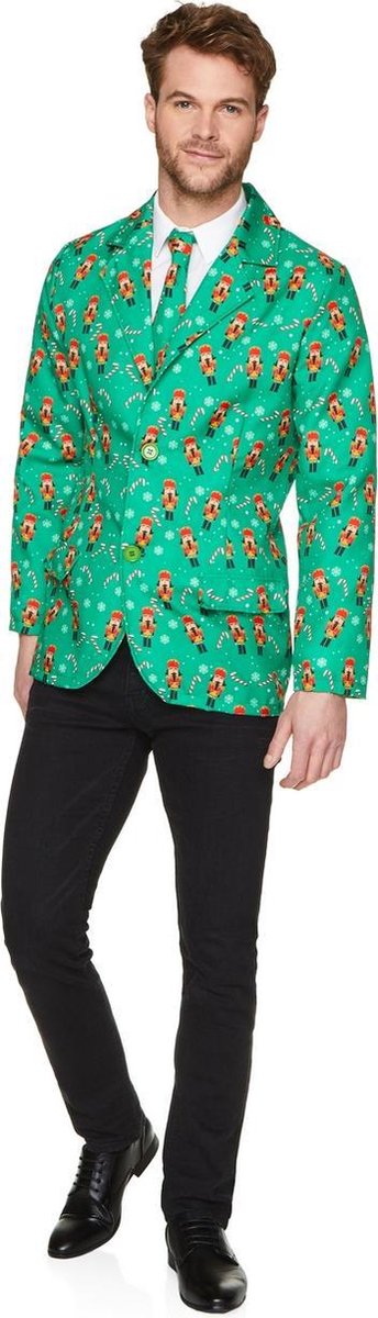 Afbeelding van product Partychimp Kerst & Oud & Nieuw Kostuum | Foute kersttrui | Notenkraker Huzaar Kerst colbert met stropdas Man | Medium | Kerst | Verkleedkleding  - maat M
