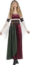 Limit - Koning Prins & Adel Kostuum - Middeleeuwse Prinses Van Het Avondland - Vrouw - rood,groen - Maat 42 - Carnavalskleding - Verkleedkleding