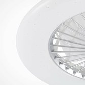 Starluna - Plafondventilatoren met verlichting- met dimmer - 1licht - staal, kunststof - H: 16.8 cm - wit, chroom - Inclusief lichtbron