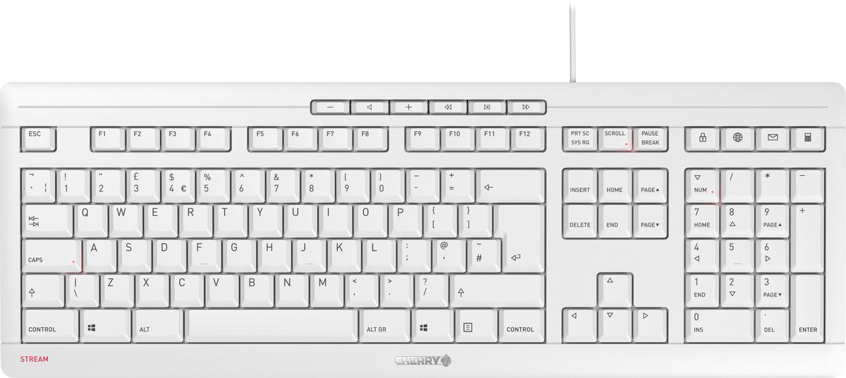 CHERRY STREAM toetsenbord USB QWERTY Engels Wit