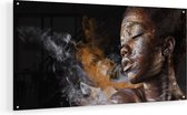 Peinture sur verre Artaza - Femme africaine avec Argent et or - 80x40 - Peinture sur plexiglas - Photo sur Glas