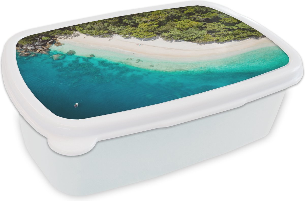 Broodtrommel Wit - Lunchbox - Brooddoos - Strand - Stenen - Australië - 18x12x6 cm - Volwassenen