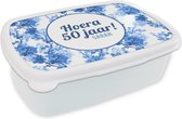 Broodtrommel Wit - Lunchbox - Brooddoos - Verjaardag - 50 Jaar - Sarah - 18x12x6 cm - Volwassenen
