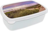 Broodtrommel Wit - Lunchbox - Brooddoos - Strand - Kleuren - Amerika - 18x12x6 cm - Volwassenen