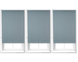 3x verduisteringsrolgordijn grijs - thermo rolgordijn zonder boren - 70x160 cm
