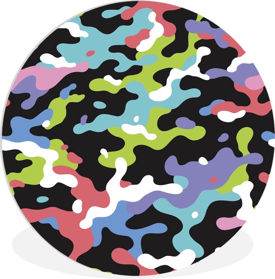 Motif camouflage aux couleurs naturelles Assiette en plastique cercle mural  Wall 30 cm