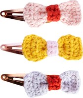 Setje haarspeldjes bow pastel crochet | Meisje