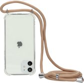 Apple iPhone 12 Hoesje - Mobiparts - Lanyard Serie - TPU Hoesje met koord - Nude - Hoesje Geschikt Voor Apple iPhone 12