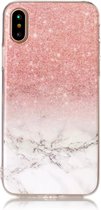 Apple iPhone X/10 Hoesje - Mobigear - Marble Serie - TPU Backcover - Wit / Roze - Hoesje Geschikt Voor Apple iPhone X/10