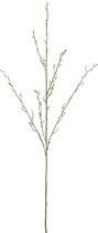 Decoratieve tak - branch catkins plastic brown/white - white - 123x9x3