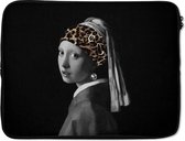 Housse pour ordinateur portable 17 pouces - Art - Fille à la perle - Panthère - Housse pour ordinateur portable