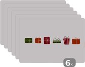 Placemat - Placemats kunststof - 45x30 cm - Cadeaus - Kerst - Wit - 6 stuks - Borden onderleggers antislip - Tafel decoratie - Luxe tafelversiering - Tafelmat vinyl - Bord onderlegger - Tafeldecoratie accessoires
