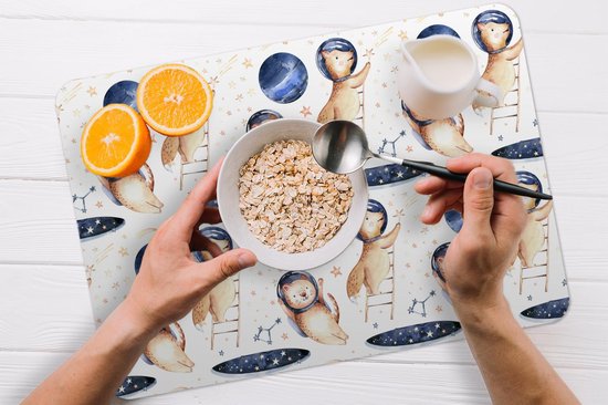 Set de table - Chat - Renard - Étoiles - 45x30 cm - 6 pièces