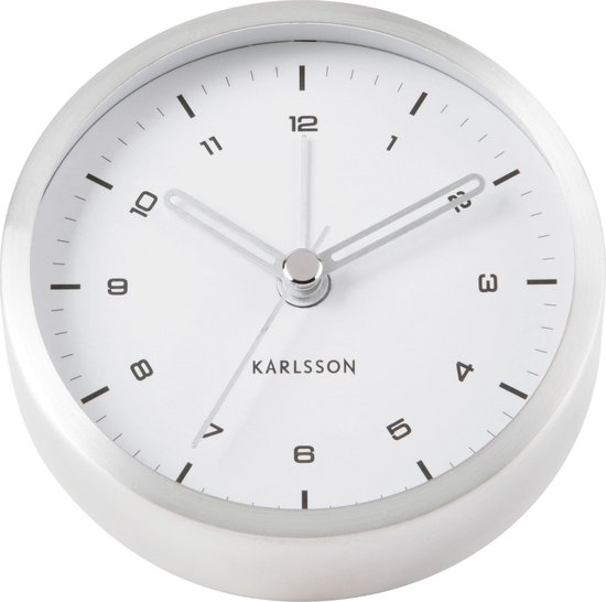 Karlsson Tinge - Réveil - Fer - Ø9cm - Blanc