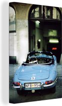 Canvas Schilderij Vintage - Auto - Cabrio - Blauw - 80x120 cm - Wanddecoratie