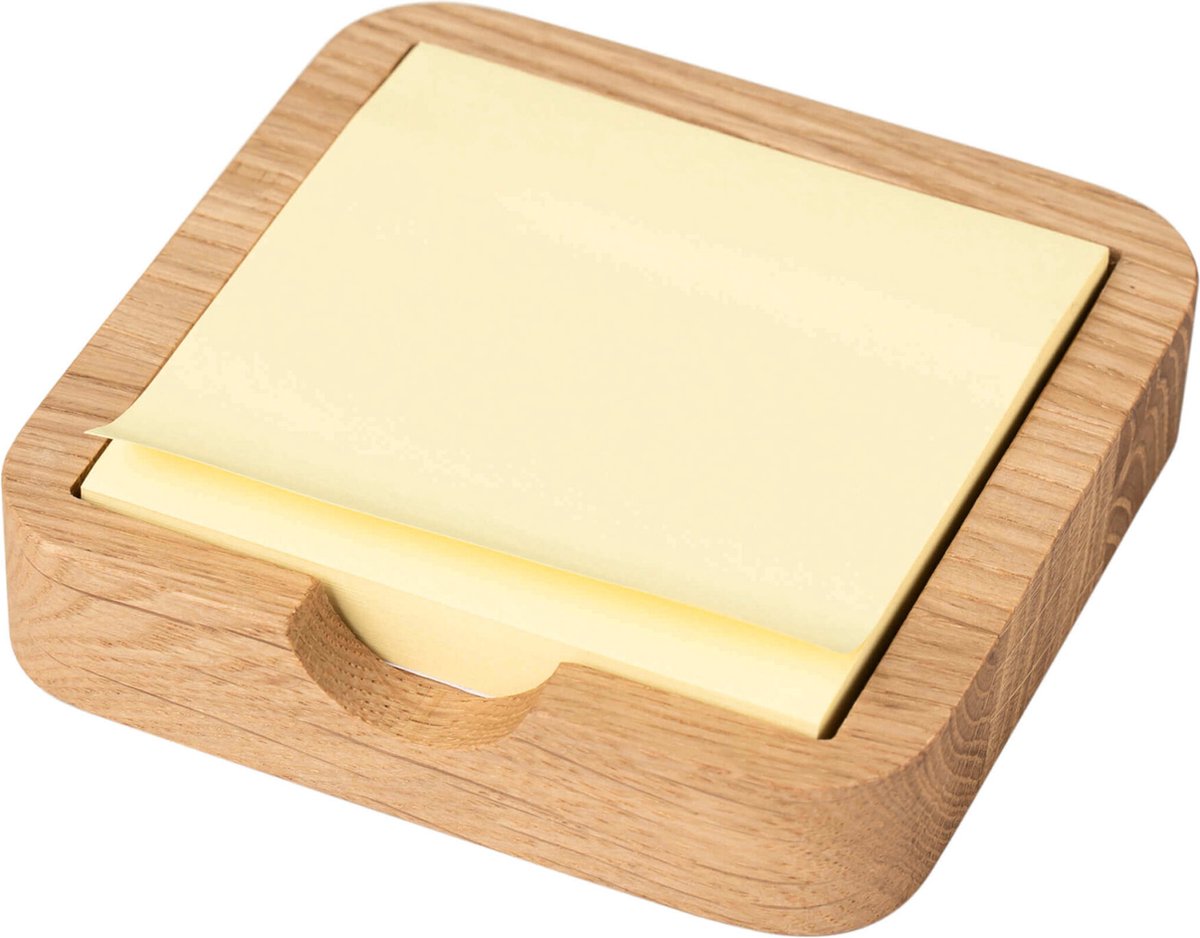 Oakywood OakyBlocks Sticky Notes Tray - Massief Eikenhout - Memoblok Houder voor Magnetische Modulaire Bureau Organiser