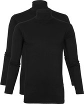Alan Red - Oster Col Longsleeve Shirt Zwart 2-Pack - M - Body-fit