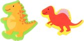 gum tyrannosaurus & spinosaurus 4 cm geel/rood