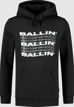 Ballin Amsterdam -  Jongens Slim Fit   Hoodie  - Zwart - Maat 176