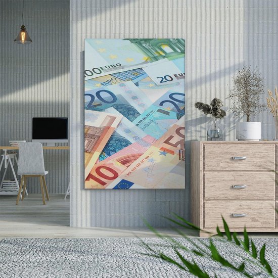Artaza Peinture sur toile Billets d'argent en Euro - Billets - 60x90 - Photo sur toile - Impression sur toile