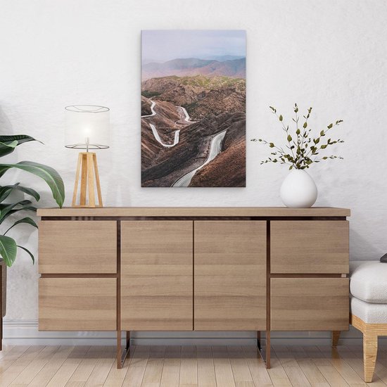 Artaza Peinture Sur Toile Routes Dans Les Montagnes De L'Atlas, Maroc - Sentiers - 40x60 - Photo Sur Toile - Impression Sur Toile