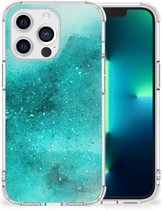 Telefoon Hoesje Geschikt voor iPhone 13 Pro Case Anti-shock met transparante rand Painting Blue