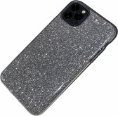 Apple iPhone X / Xs - Silicone glitter hoesje Lauren zilver - Geschikt voor